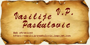 Vasilije Paskulović vizit kartica